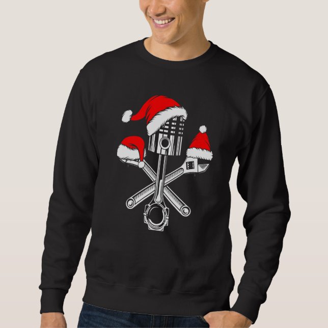 Sudadera Piston Wrench Santa Hat Navidades mecánicos Matchi (Anverso)