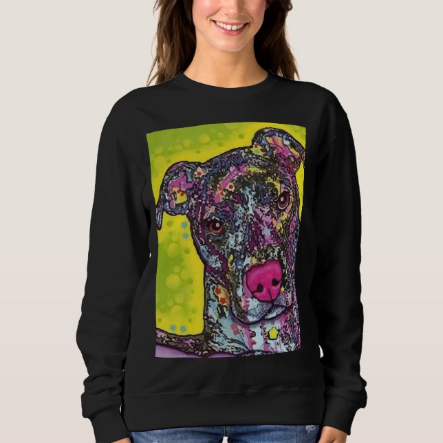 Sudadera Pit Bull Naala Perro colorido acuarela (Anverso)