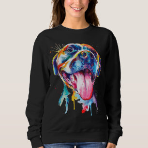 Sudadera Pitbull Artistic Splash Animal Colorful Dog Raza
