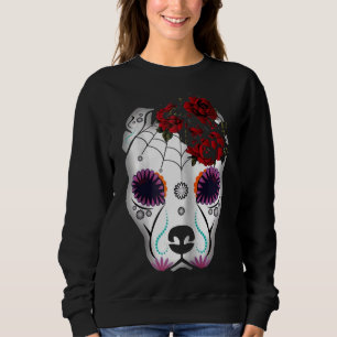 Sudadera Pitbull Azúcar Skull Tattoo Halloween Para Mujeres
