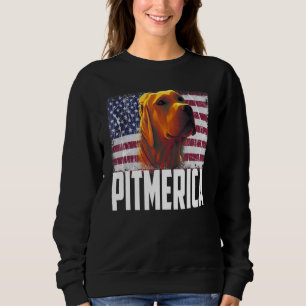 Sudadera Pitbull Bandera Americana Perro Mamá Papá Patrióti