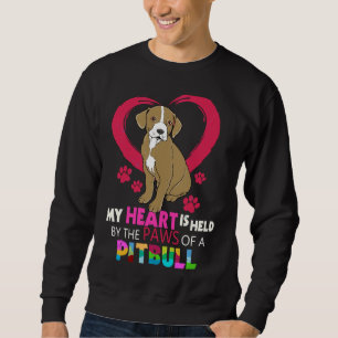 Sudadera Pitbull Bull Terrier Corazón En Los Paws Pitbull
