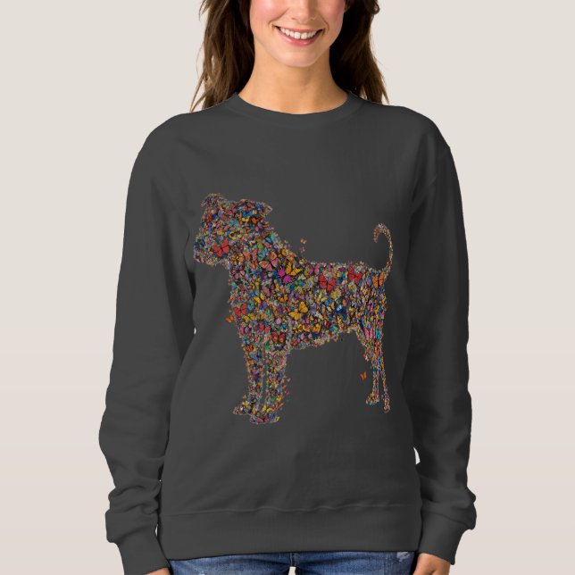 Sudadera Pitbull Butterfly Silhouette Art | Bully Dog Lover (Anverso)