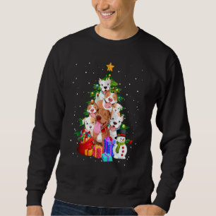Sudadera Pitbull Christmas Tree Lights Dog
