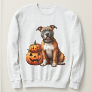 Sudadera Pitbull con calabazas de Halloween