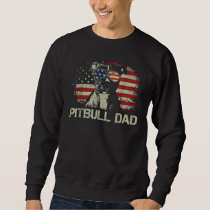 Sudadera Pitbull Dad American Flag 4 De Julio