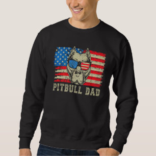 Sudadera Pitbull Dad American Pit Bulldog Bandera Estadouni