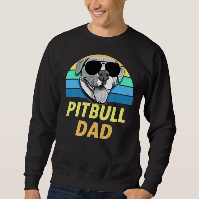 Sudadera Pitbull Dad Retro Funny Pit Bull Awareness (Anverso)