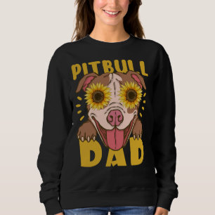 Sudadera Pitbull Dad Sunflower For Dog Lover