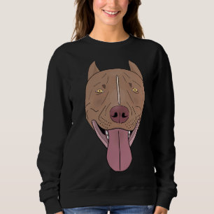 Sudadera Pitbull De La Nariz Roja Sonriente Con Su Lengua F