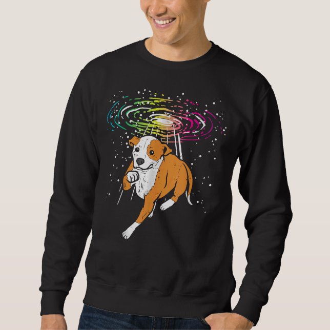 Sudadera Pitbull De Space Galaxy Mascota Pitties Dog Lover  (Anverso)