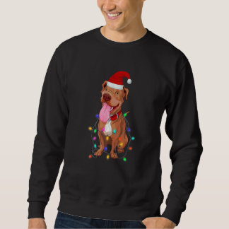 Sudadera Pitbull Dog  Christmas Tree Lights