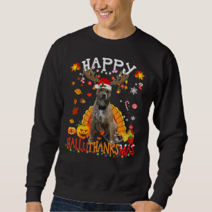 Sudadera Pitbull Dog Happy Hallothanksmas Halloween Thanksg