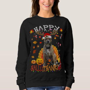 Sudadera Pitbull Dog Happy Hallothanksmas Halloween Thanksg