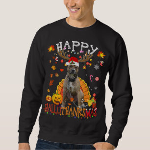 Sudadera Pitbull Dog Happy Hallothanksmas Halloween Thanksg