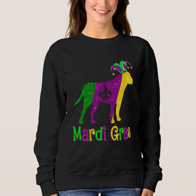 Sudadera Pitbull Dog Lover Mardi Gras Carnival Jester (Anverso)