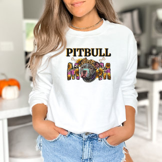 Sudadera Pitbull Dog Mama Leopard Print Sunflowers