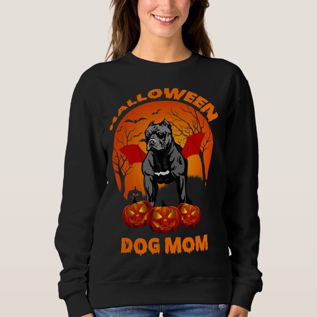 Sudadera Pitbull Dog Mom Pitbull Bat Horror (Anverso)