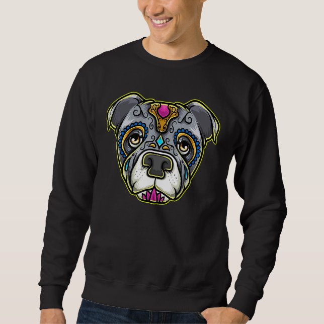 Sudadera Pitbull Dog Sugar Skull (Anverso)