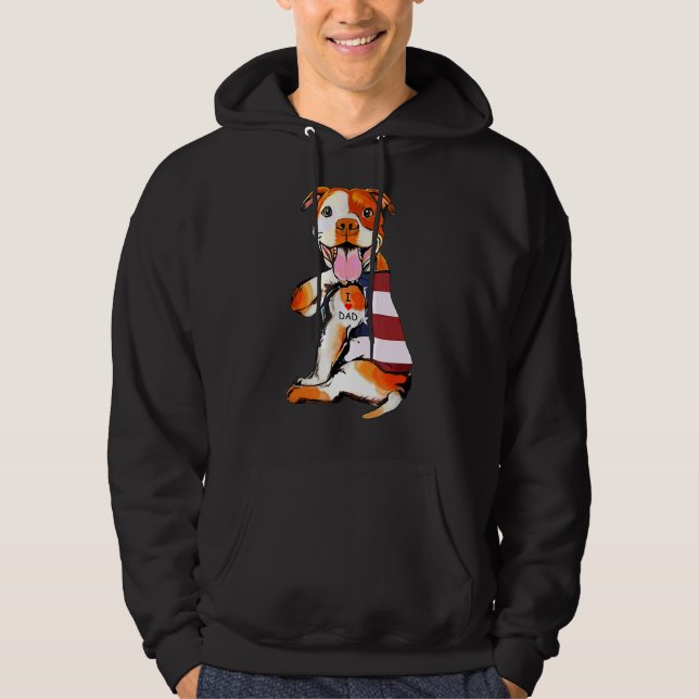 Sudadera Pitbull Dog Tattoo I Love Dad (Anverso)
