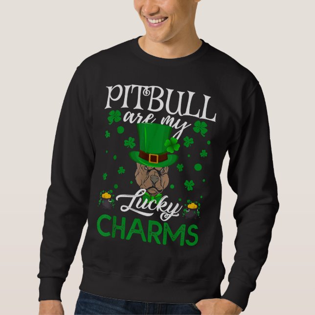 Sudadera Pitbull Es Mi Afortunado Encantador Perro Pitbull  (Anverso)