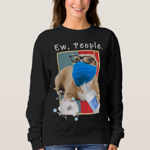 Sudadera Pitbull Ew People Dog Con Una Máscara De Cara Mamá