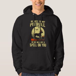 Sudadera Pitbull Funny Halloween Esté Bien Con Mi Pitbull O