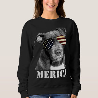 Sudadera Pitbull Funny Patriotic Dog Usa Sun Glasses