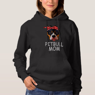 Sudadera Pitbull Funny Perro Mamá Gafas de sol Bandana