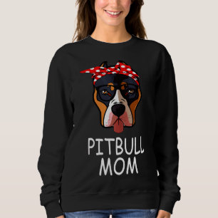 Sudadera Pitbull Funny Perro Mamá Gafas de sol Bandana