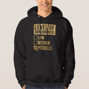 Sudadera Pitbull Gracioso Nivel De Pitbulls En Gold Scoop