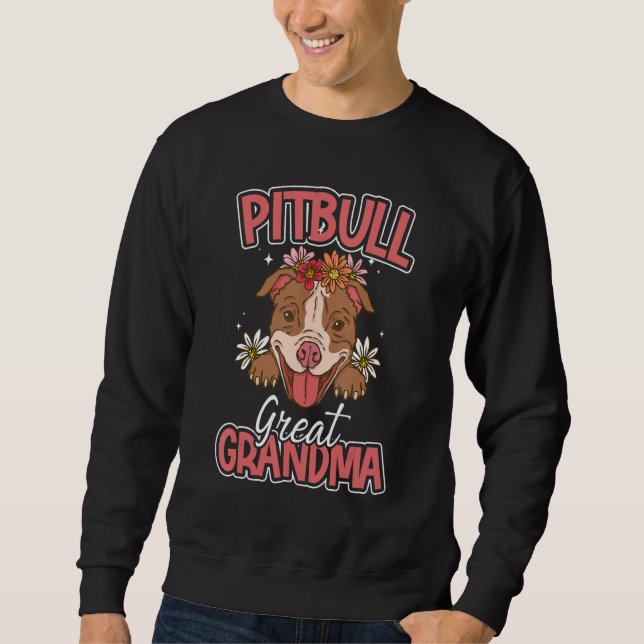 Sudadera Pitbull Grandma Pittie Grandparents  Dog Mom Women (Anverso)