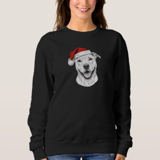 Sudadera Pitbull Hand-Drawn Christmas–Custom Name Dog Gift