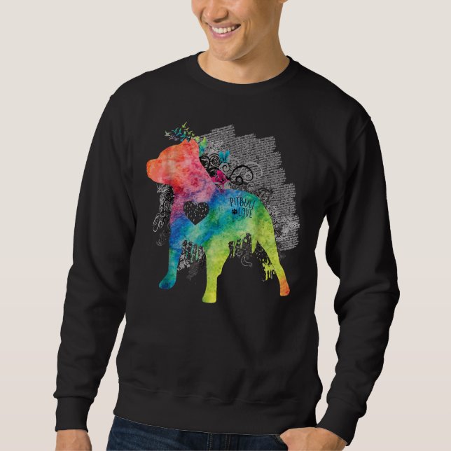 Sudadera Pitbull Love Watercolor Zen Pit Bull (Anverso)