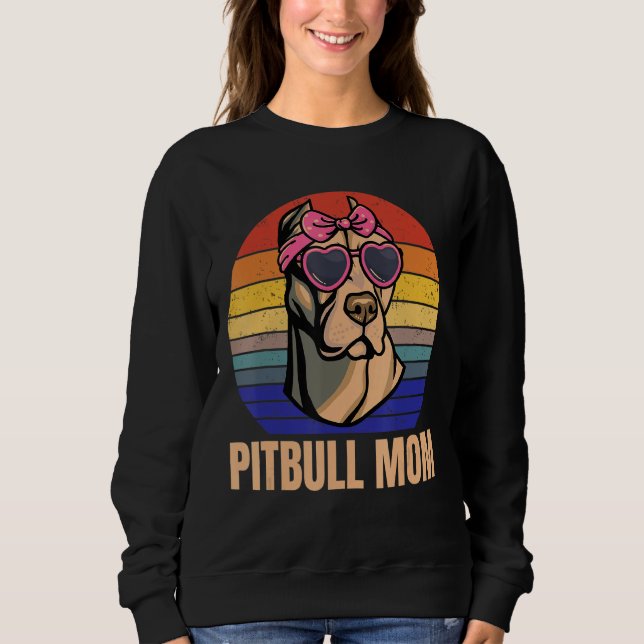 Sudadera Pitbull Mamá ama a Pitbulls Raza de Bulldog de caf (Anverso)