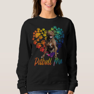 Sudadera Pitbull Mama Funny Dog Lover Pittie Perro Paw