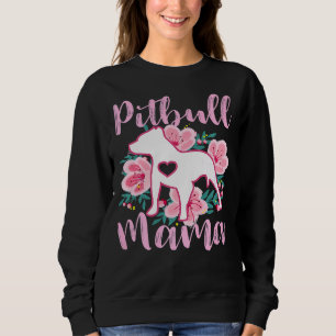 Sudadera Pitbull Mama Pink Flowers Cute Pit Bull Bonito Mom