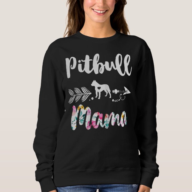 Sudadera Pitbull Mama Pitbull Cute Mujeres Abuela Tees (Anverso)