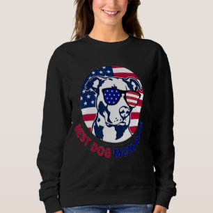 Sudadera Pitbull Mejor Perro Mamá Jamás Retro Bandera Estad