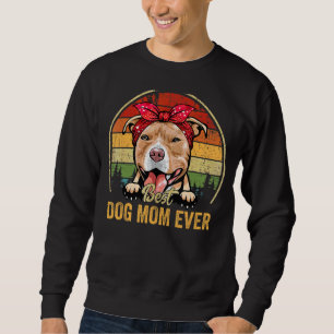 Sudadera Pitbull Mejor Perro Mamá Retro Día de la Madre