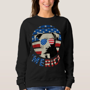 Sudadera Pitbull Merica Bandera Estadounidense Retro Pitbul