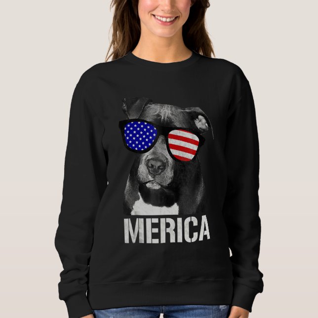 Sudadera Pitbull Merica Patriota Perro Pit Bull Patriot (Anverso)