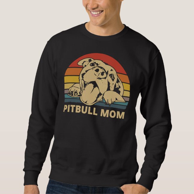 Sudadera Pitbull Mom Con Cute Pitty Face Funny (Anverso)