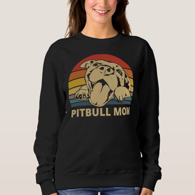 Sudadera Pitbull Mom Con Cute Pitty Face Funny (Anverso)
