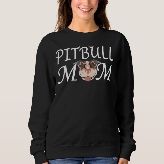 Sudadera Pitbull Mom Funny Pit Bull Mamá Relajada Fit (Anverso)