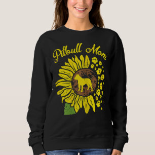 Sudadera Pitbull Mom Sunflower Paw Pittie Dog