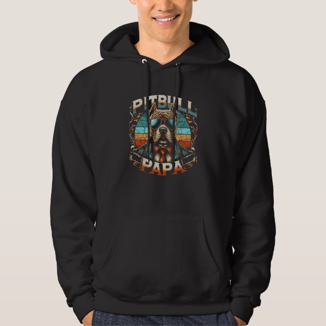 Sudadera Pitbull Papa Pitbull Mascota de Perro para el Día  (Anverso)