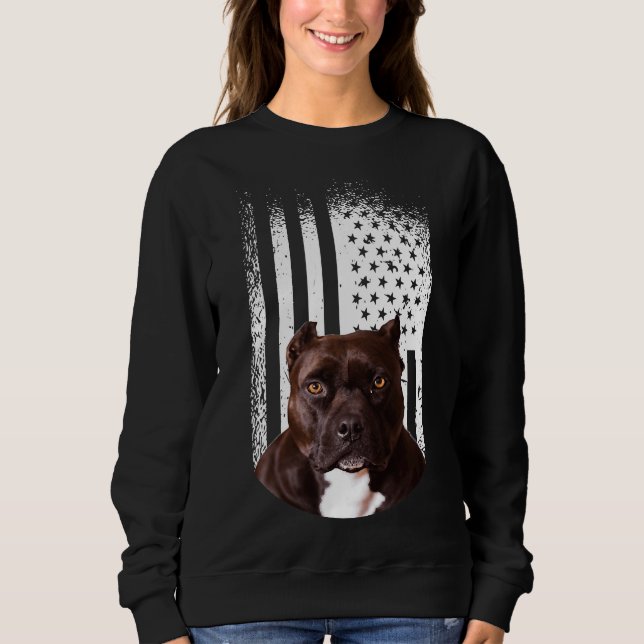 Sudadera Pitbull Perro Bandera Americana Pitbull Terrier Do (Anverso)