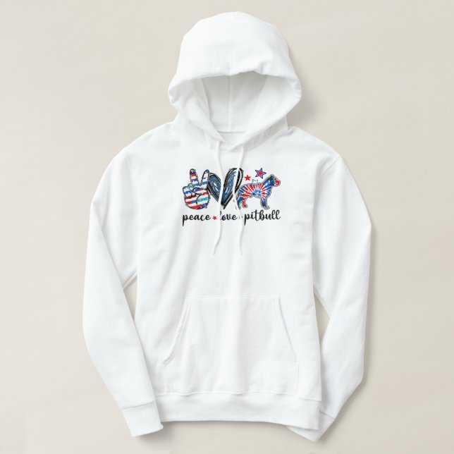 Sudadera Pitbull Perro Gracioso Paz Amor Pitbull Tye 4O (Diseño del anverso)