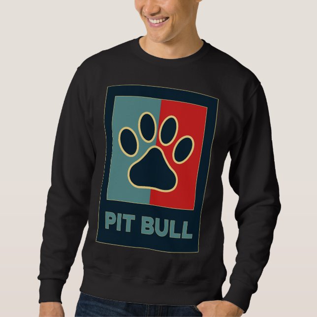 Sudadera Pitbull Perros Guay Retro Pit Bulldog Lover Paw (Anverso)